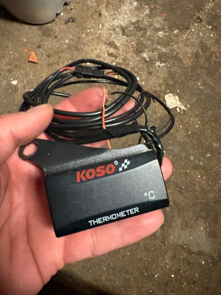 Koso mini LCD ultra slim temperatuur meter 0-120C blauw, Motoren, Ophalen of Verzenden