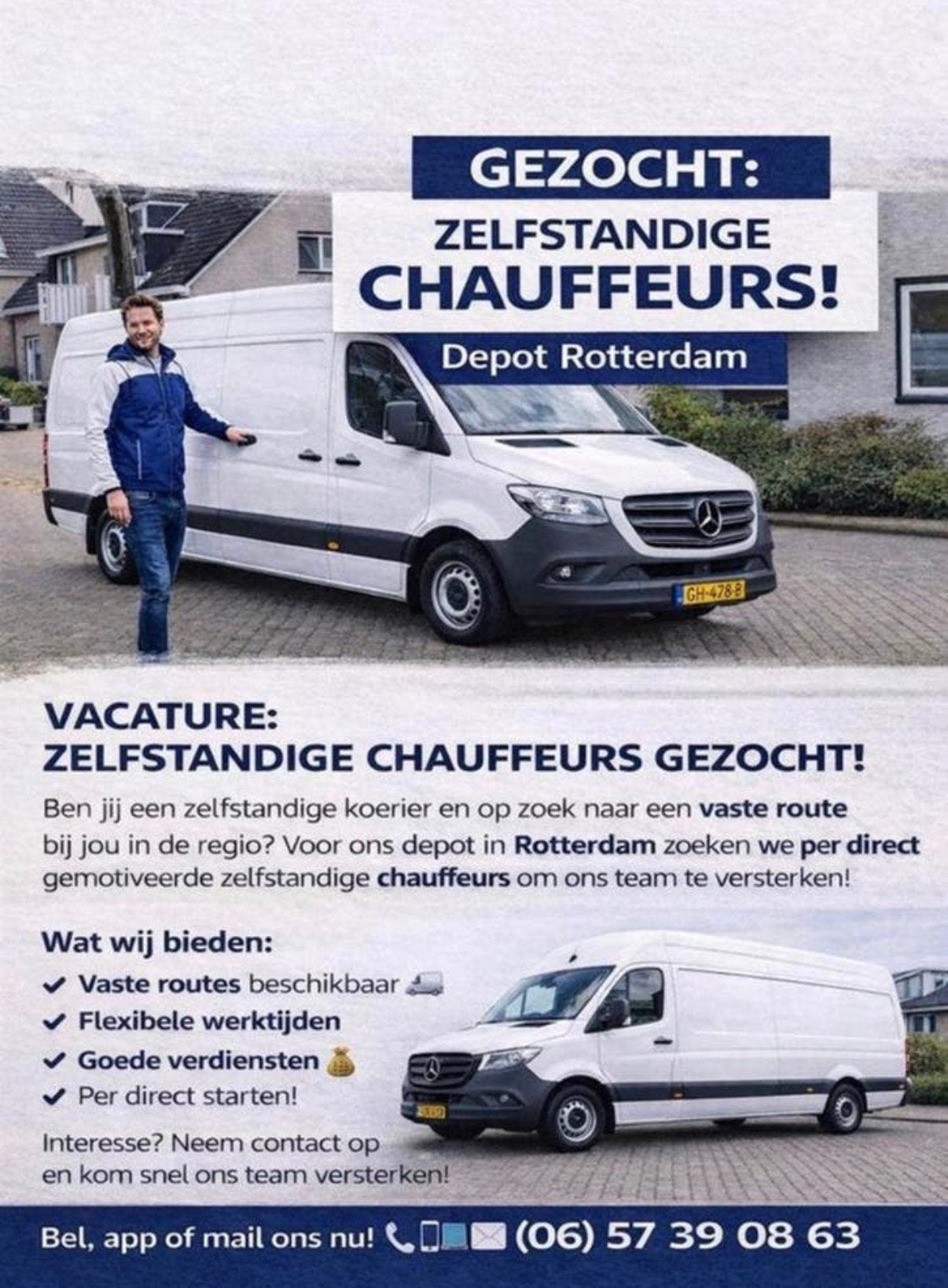 Koeriers gezocht Rotterdam en omgeving !!