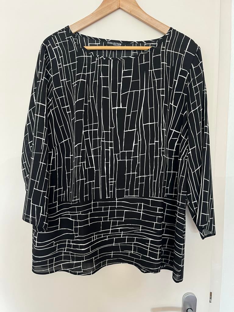 Collection Debenhams Blouse Maat 46 Zwart/Wit Patroon, Kleding | Dames, Ophalen of Verzenden, Maat 46/48 (XL) of groter, Zwart