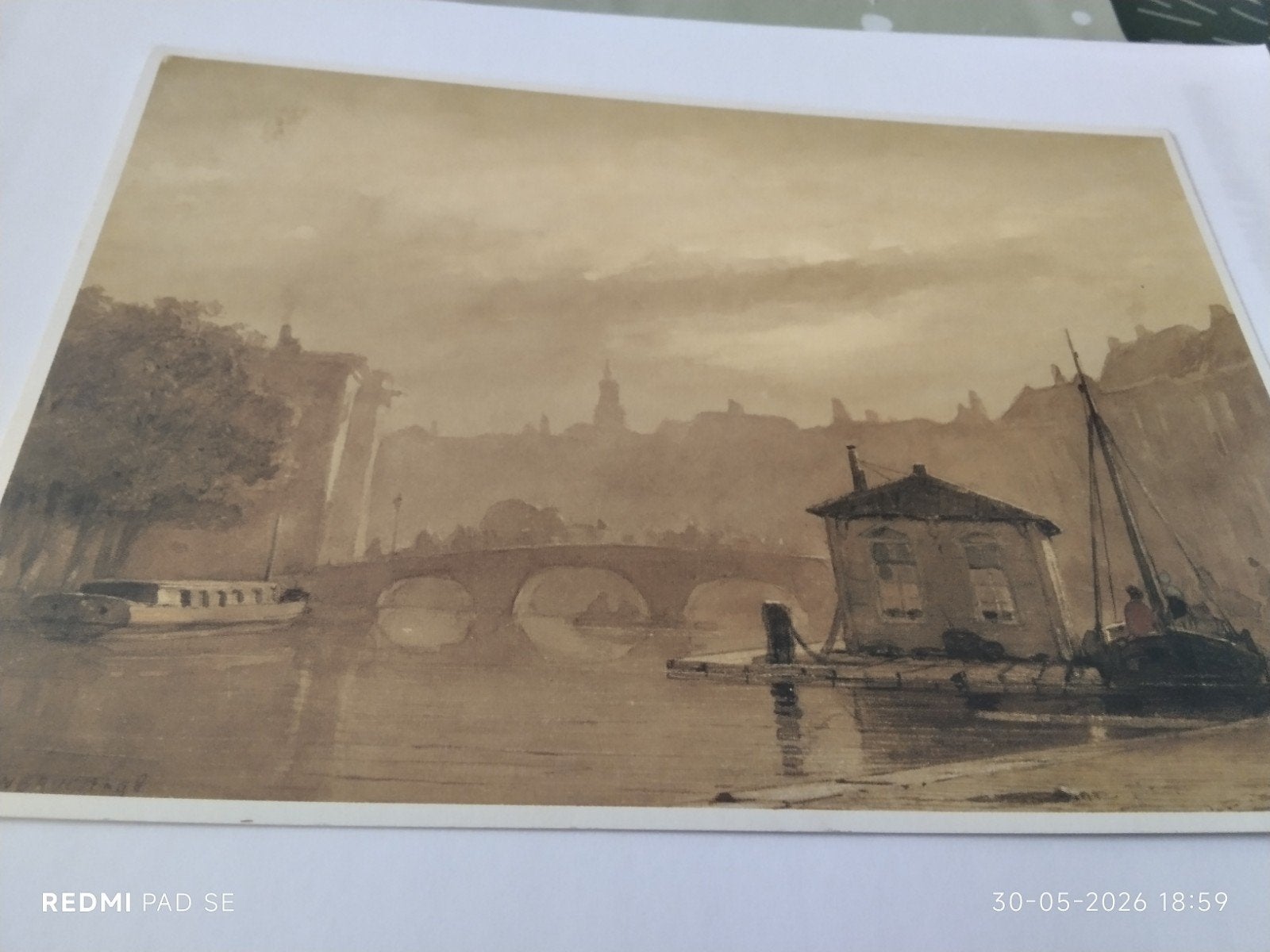 Joh. Weissenbruch - Fantasieansicht op het Rokin, 1848, Ophalen of Verzenden, 1980 tot heden, Overige thema's