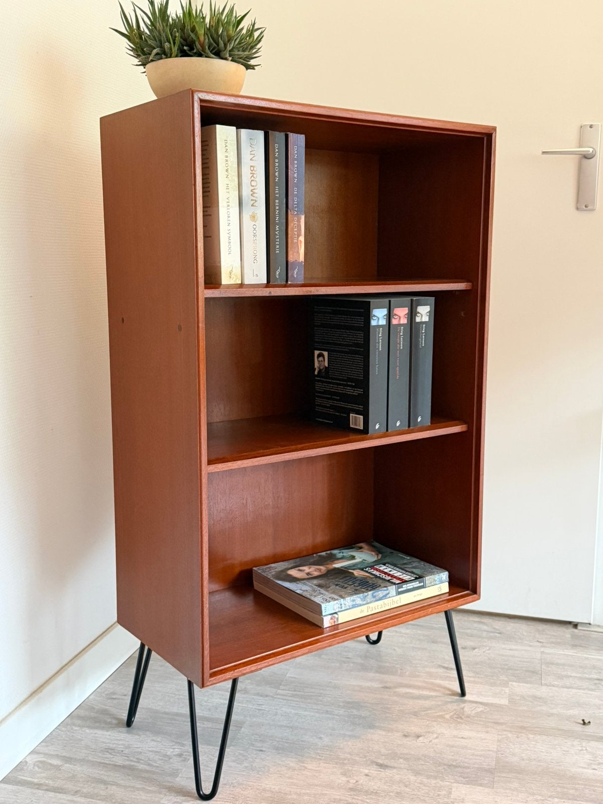 Vintage Formule Kempkes boekenkast | retro boekenkast |, Ophalen, Met plank(en), 100 tot 150 cm, Teakhout