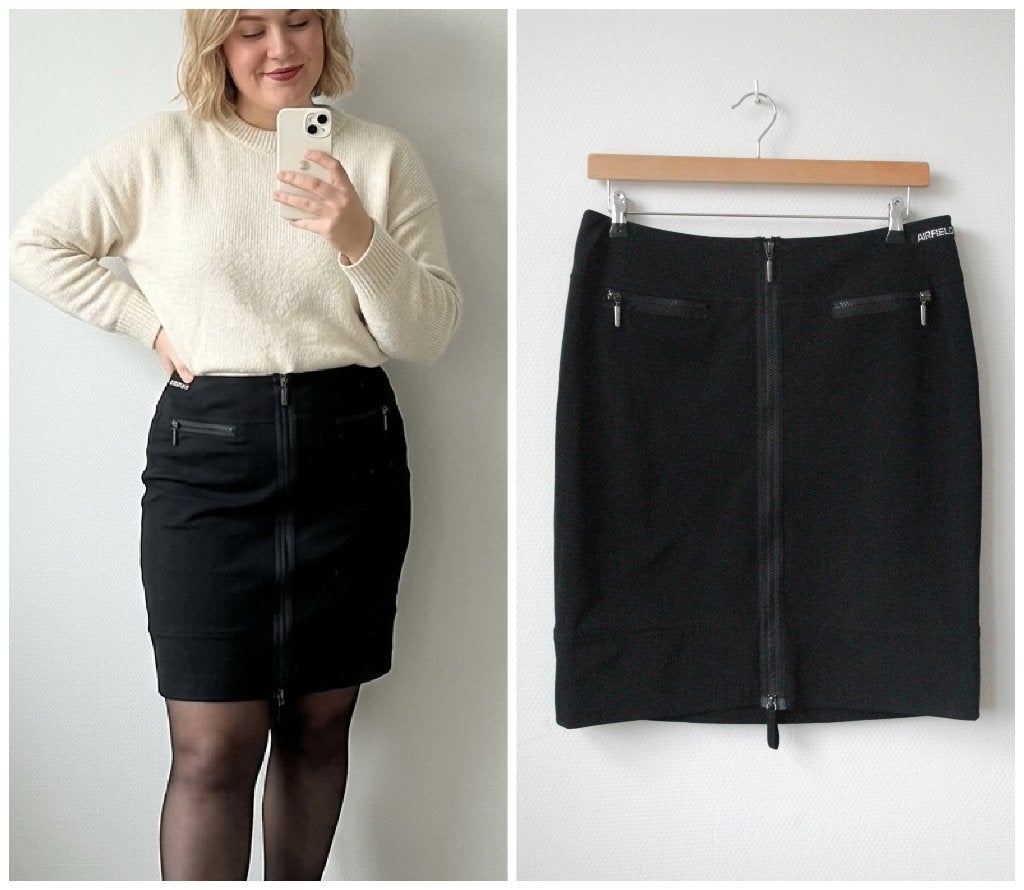Airfield - als nieuwe rok / zwart / rits / maat 44, Kleding | Dames, Verzenden, Zwart, Maat 42/44 (L), Zo goed als nieuw