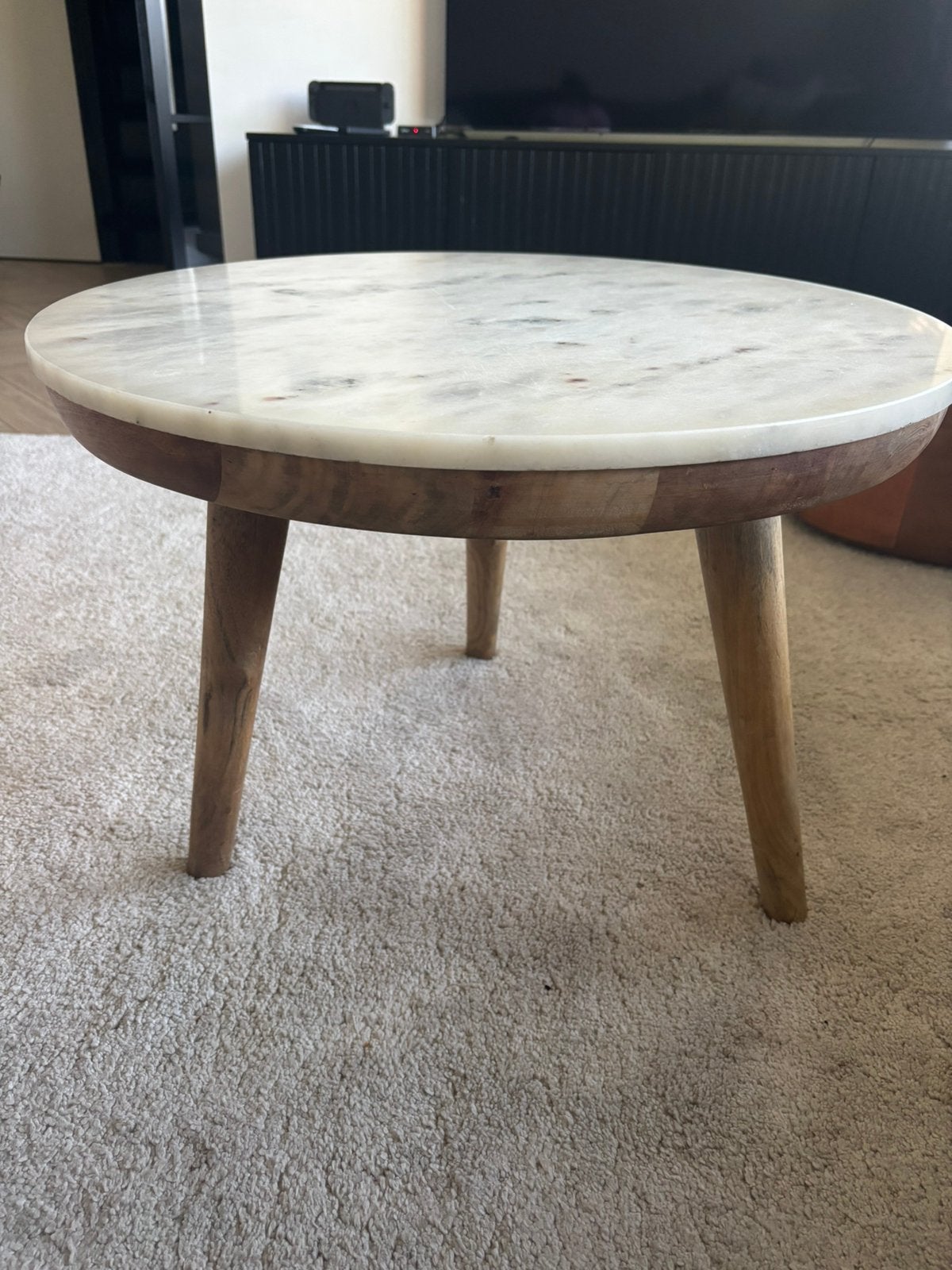 Marmeren salontafel, Huis en Inrichting, Ophalen, 100 tot 150 cm, 50 tot 100 cm, Zo goed als nieuw
