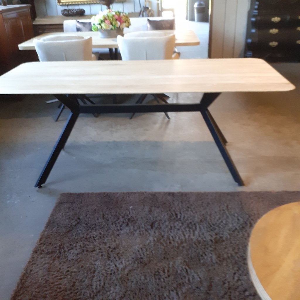 Eetkamer tafel, massief eiken,200x100x4.NIEUW., Overige vormen, Eikenhout, Nieuw, 200 cm of meer