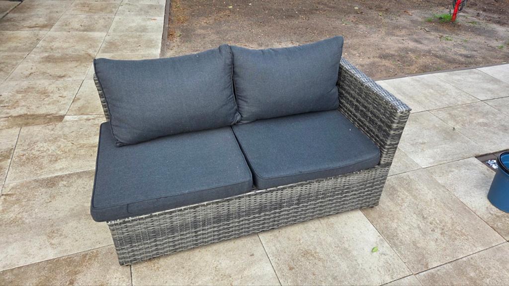 Twee zits loungebank, Tuin en Terras, Ophalen, Gebruikt, Wicker, Bank