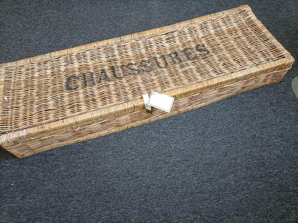 Riviera Maison mand 'Chaussures' - Lange opbergmand, Ophalen, Mand, Zo goed als nieuw, Riet
