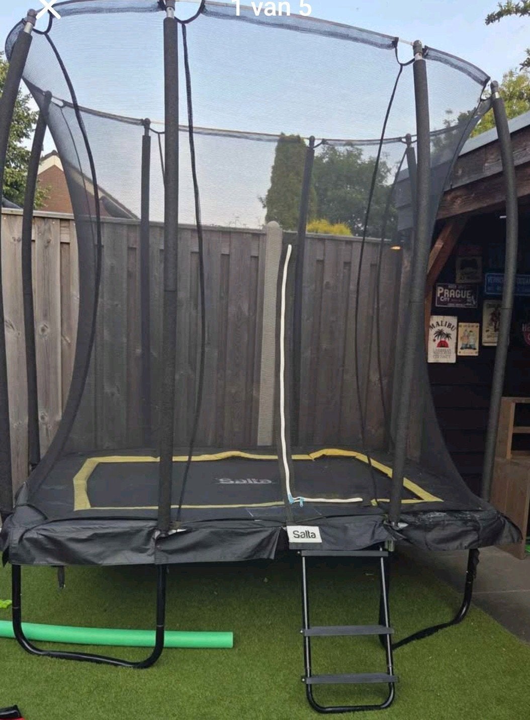 Salta trampoline, Ophalen, Gebruikt