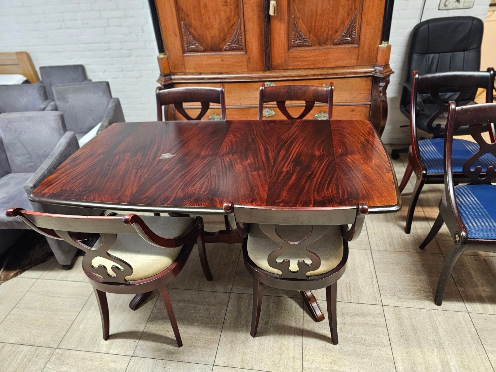 Antieke eettafel met vlek, Ophalen of Verzenden