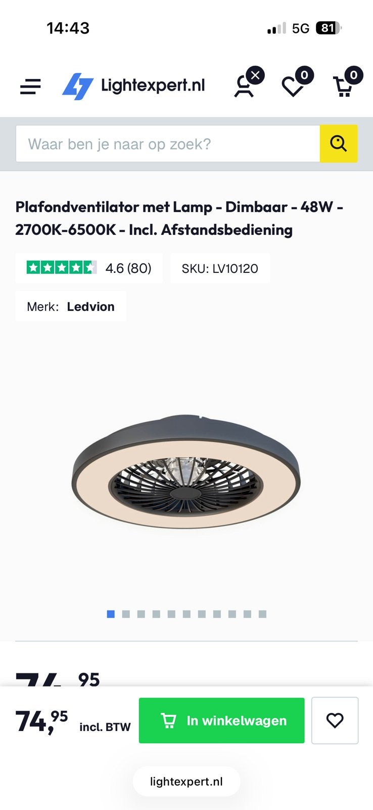 Plafondventilator 2 x, Huis en Inrichting, Ophalen, Qazqa, Modern, Zwart