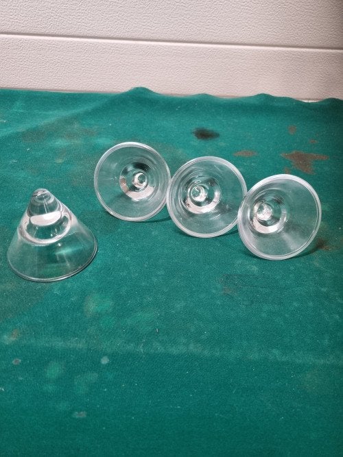 waxinehouder kegel glaasjes vier stuks, Ophalen of Verzenden, 'T Olde Gre-j, Info@toldegrej.nl, Endepoelstraat 20f Didam