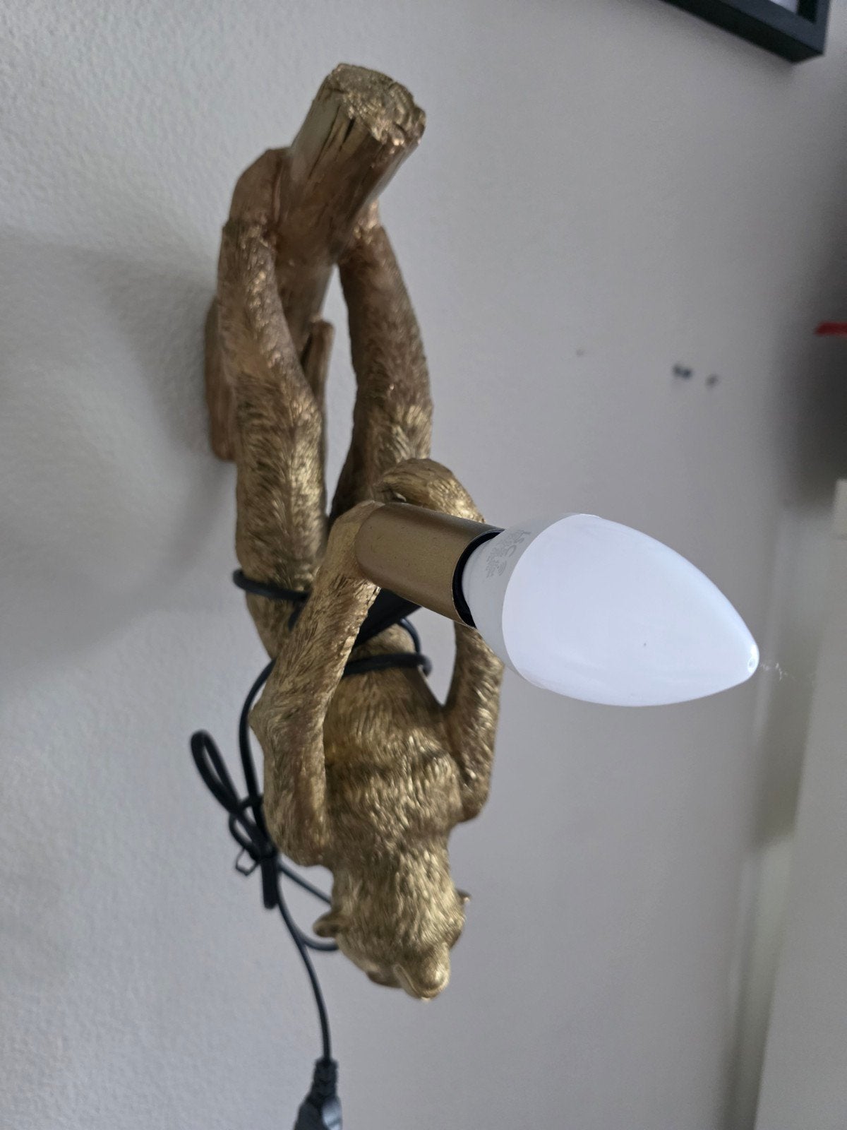 Gouden Aap Wandlamp - Unieke Decoratieve Verlichting, Ophalen, Kunststof, Zo goed als nieuw, Goud
