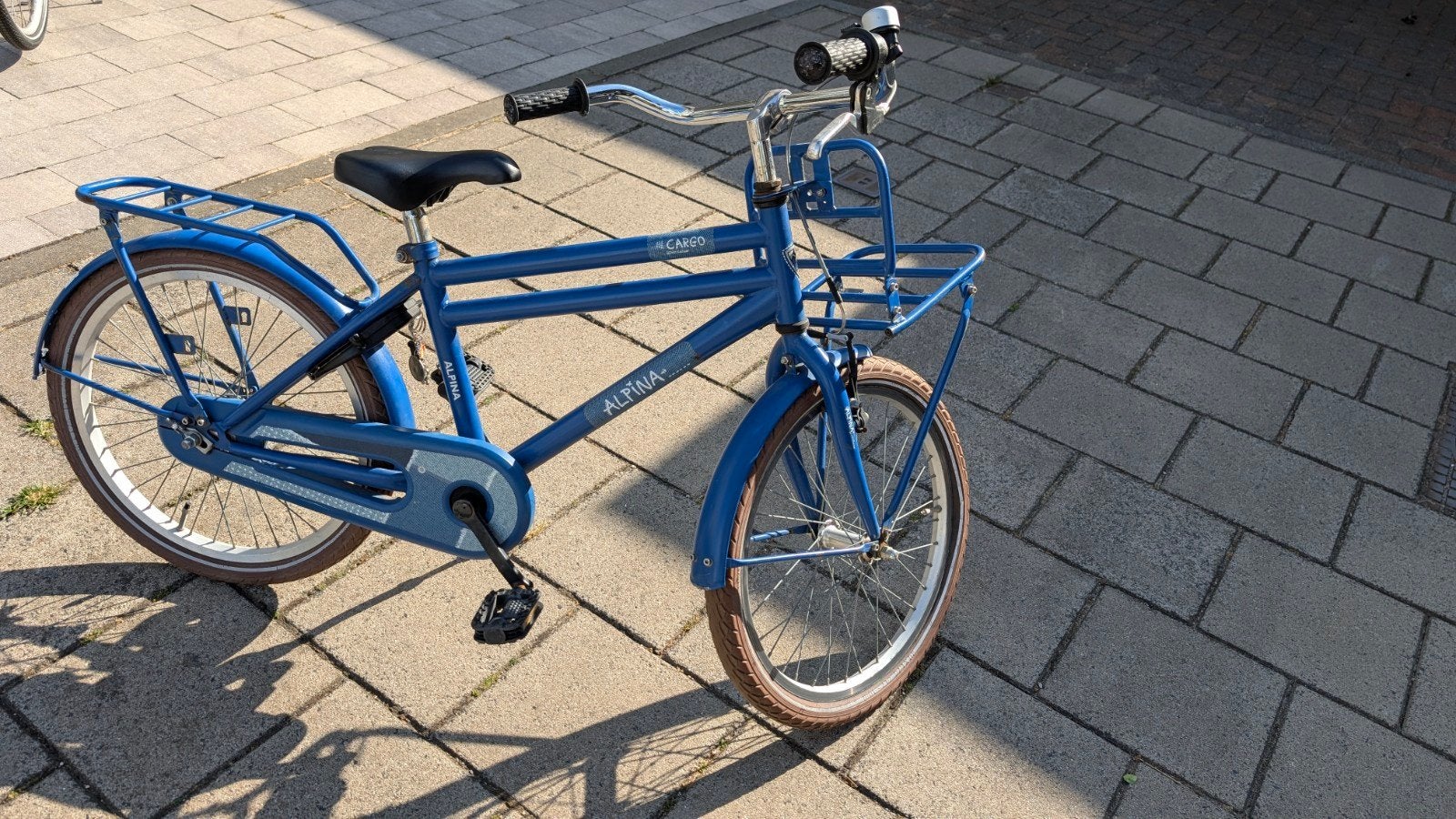 Alpina Cargo fiets - Blauw - 20 inch, Fietsen en Brommers, Fietsen | Bakfietsen, Terugtraprem, Gebruikt, 1 kind, Ophalen
