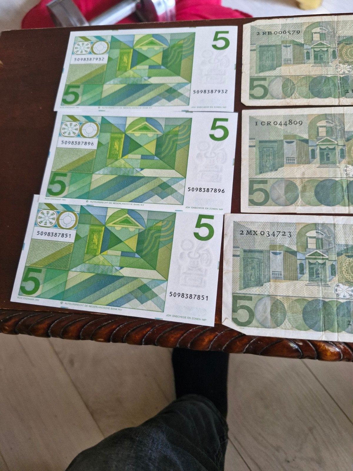 8 x 5 gulden biljetten, Postzegels en Munten, Ophalen of Verzenden, Koningin Juliana