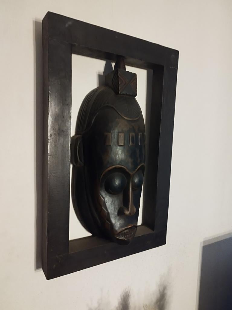 Houten Afrikaans Snijwerk - Decoratieve Masker Kunst, Ophalen