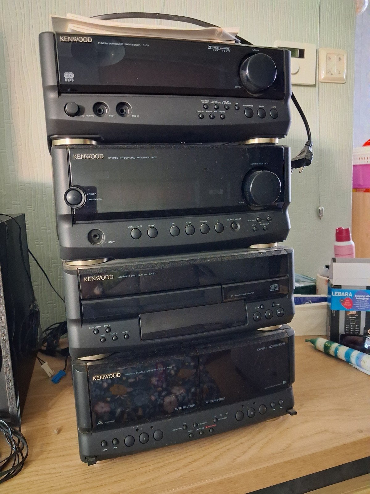 Kenwood Hifi Set-Tuner-Versterker-CD-speler-Cassettedeck, Ophalen, Gebruikt, Cassettedeck, Overige merken