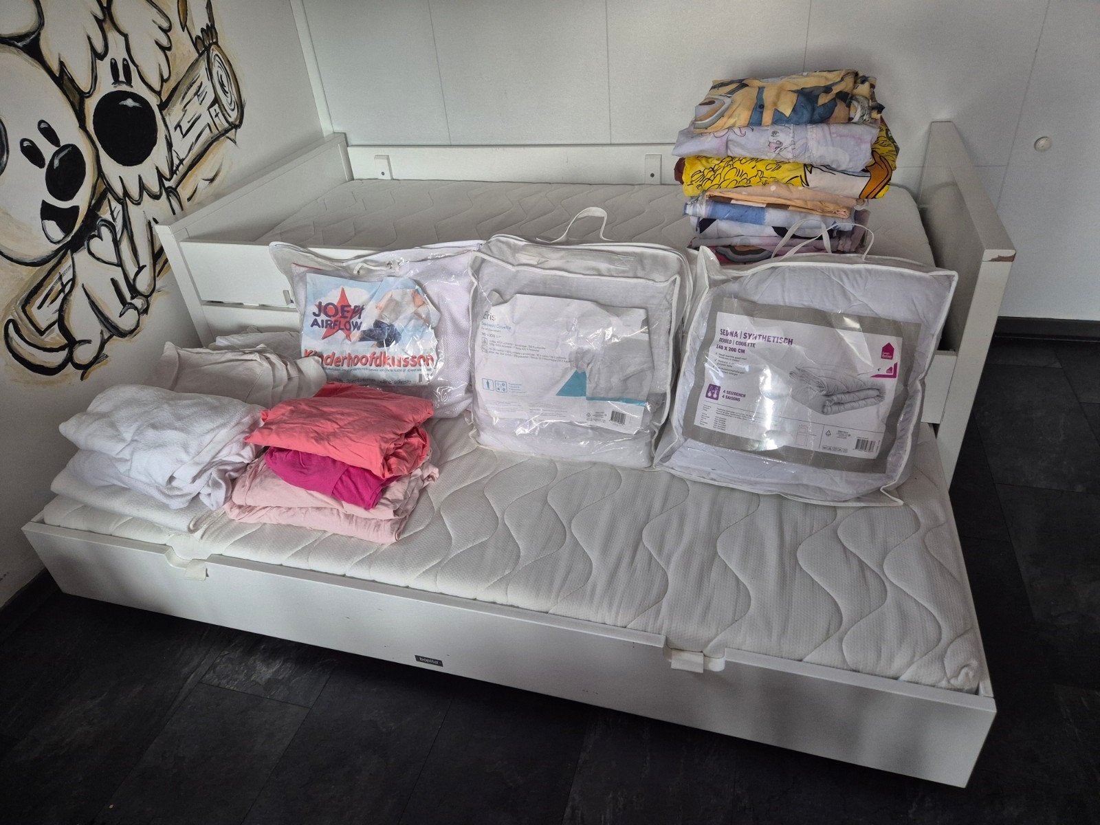 Bopita Jonne eenpersoons bed met extra's, Ophalen, 90 cm, Eenpersoons, Wit