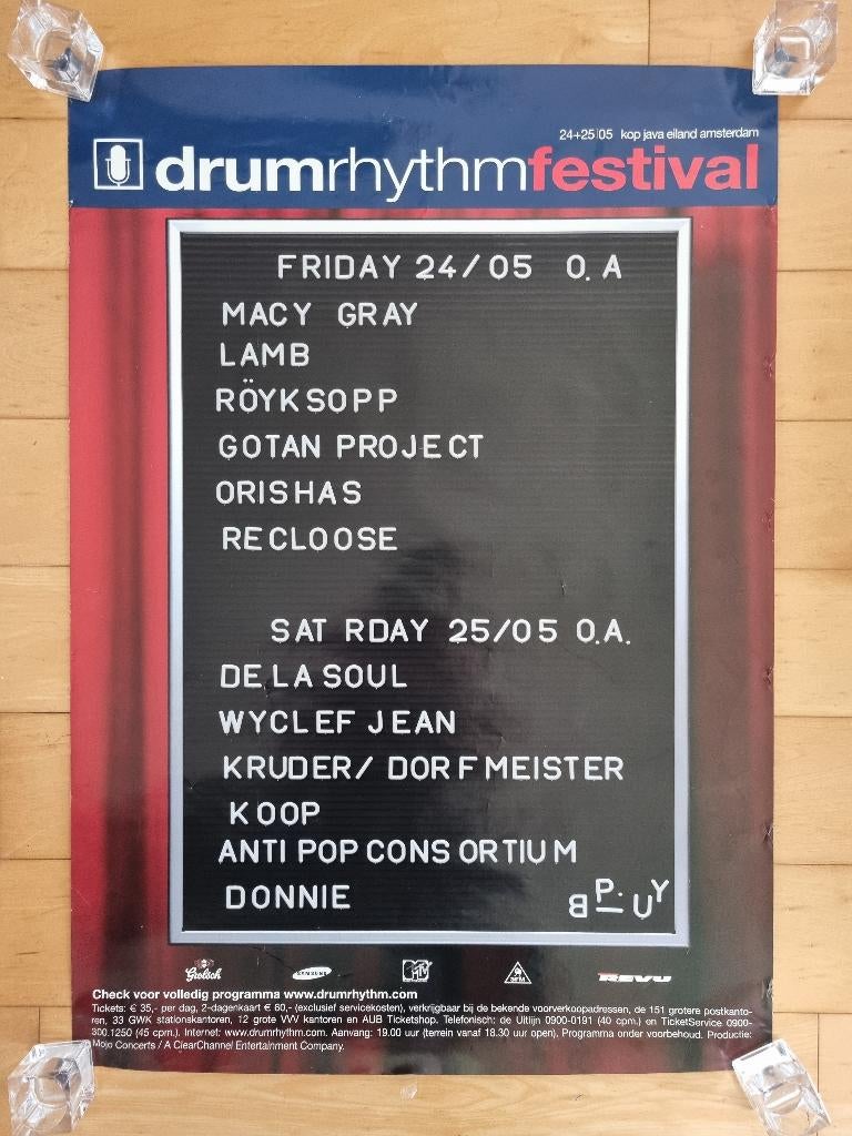 Drum Rhythm Festival poster 2002, Ophalen, A1 t/m A3, Muziek, Rechthoekig Staand