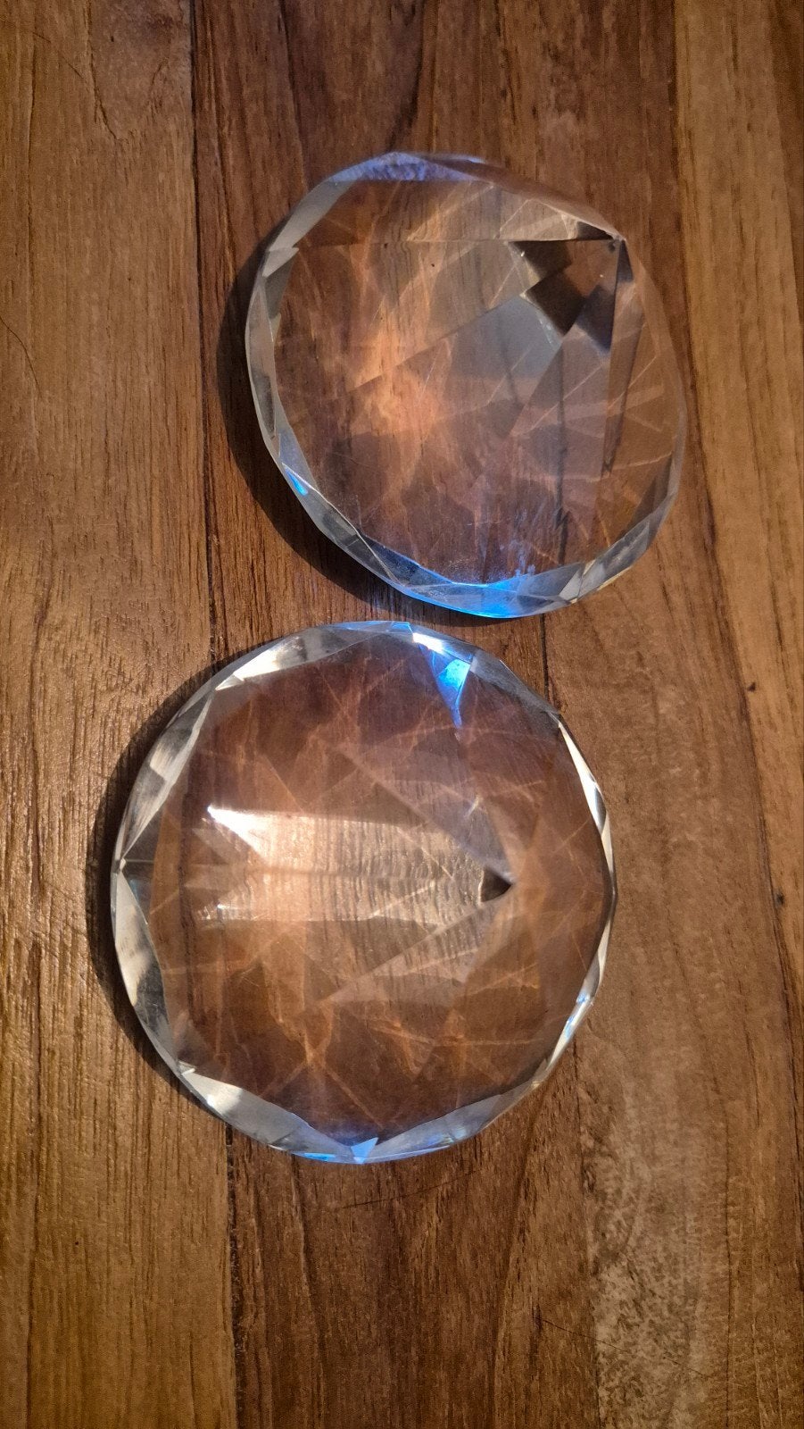 2x Glazen decoratie diamant 9 cm doorsnede, Ophalen of Verzenden, Zo goed als nieuw, Modern, Wit