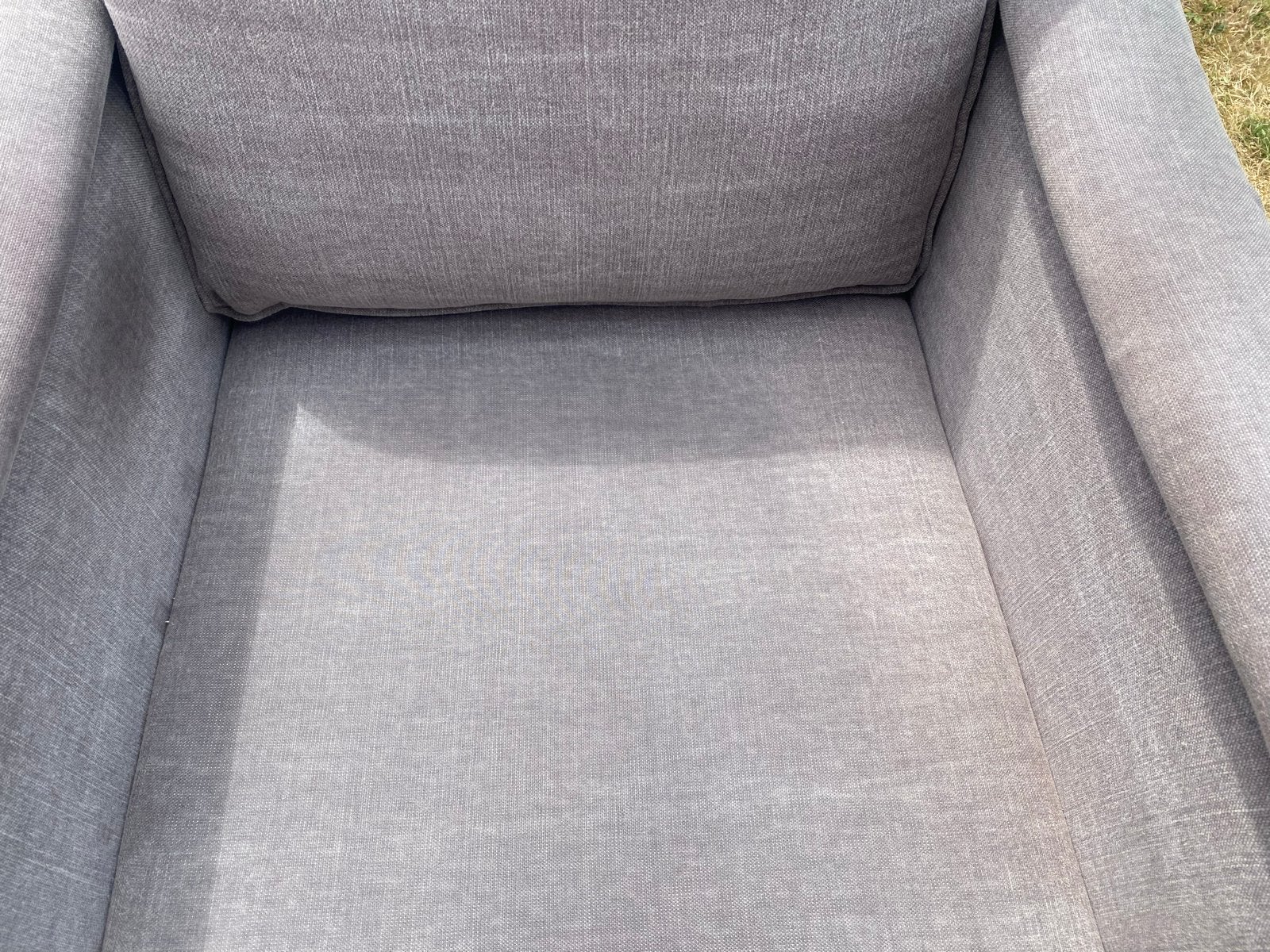 Set van 2 comfortabele grijze landelijke fauteuils, Huis en Inrichting, Fauteuils, Ophalen, 75 tot 100 cm, 75 tot 100 cm, Stof