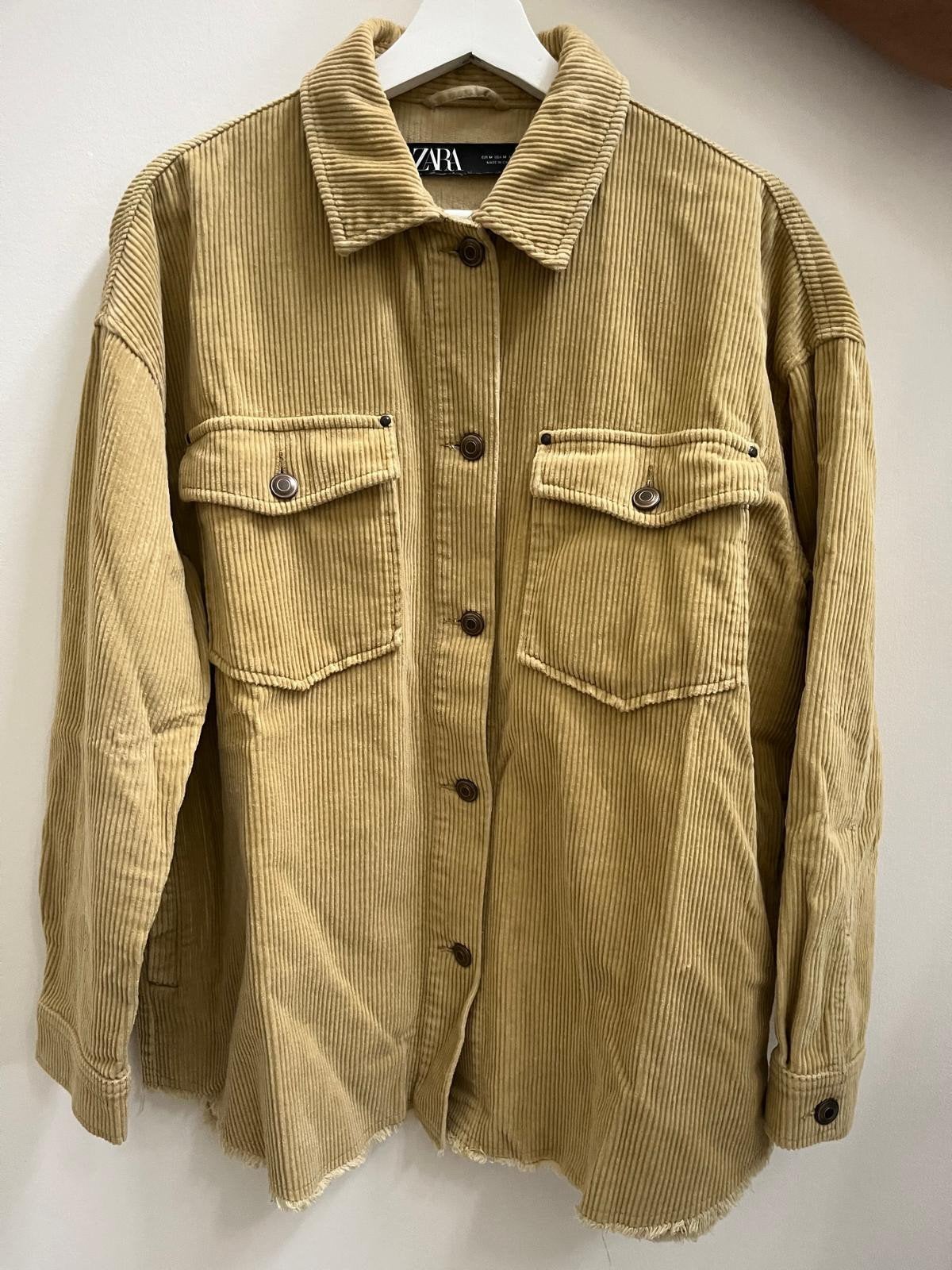 Blouse/Jas corduroy, beige, Merk Zara., Maat 38/40 (M), Beige, Nieuw, Ophalen of Verzenden