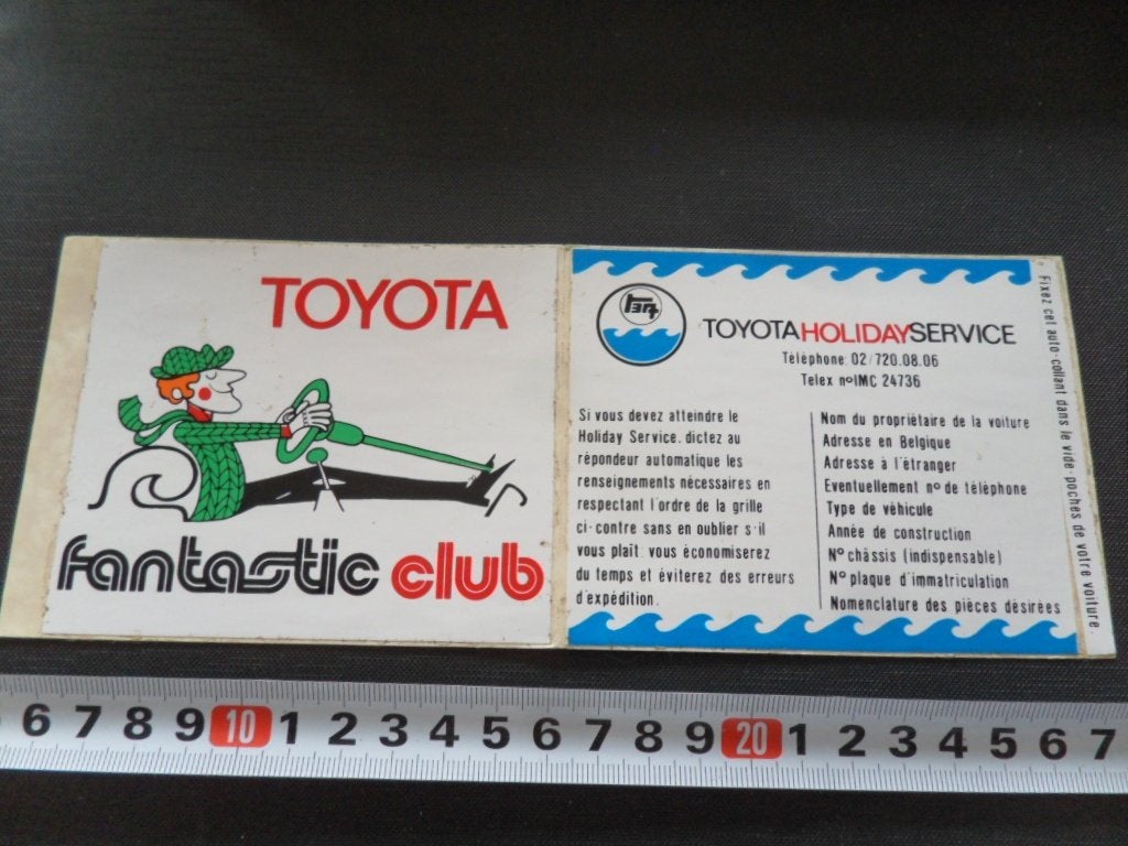 sticker TOYOTA fantastic club - strip / holiday service set, Ophalen, Zo goed als nieuw