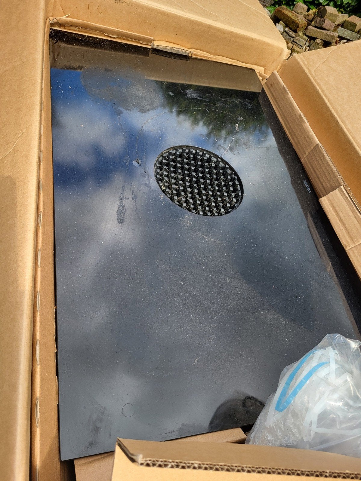 Bora kookplaat met afzuiging - defect glas, Inbouw, Inductie, Niet werkend, 4 kookzones