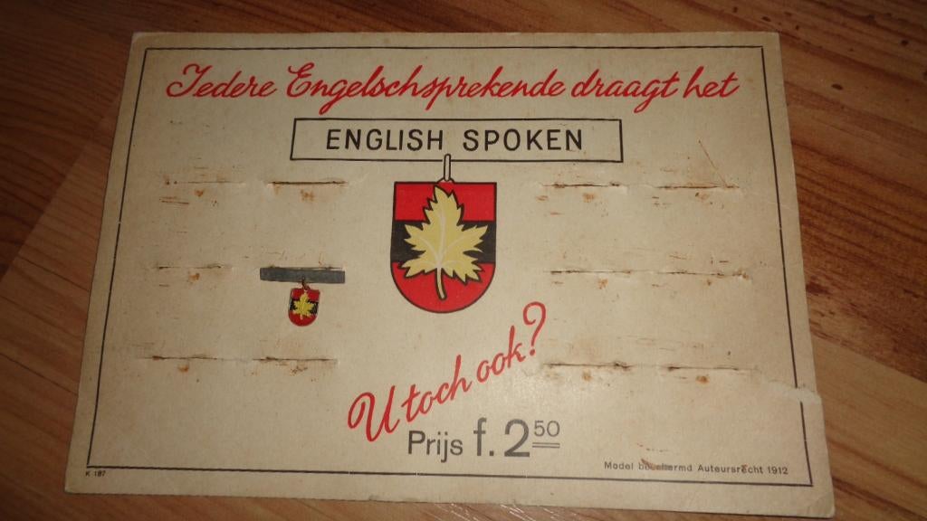 English spoken oorlog wo2 bevrijding speld op kaart, Verzenden, Overige soorten, Nederland, Overige typen