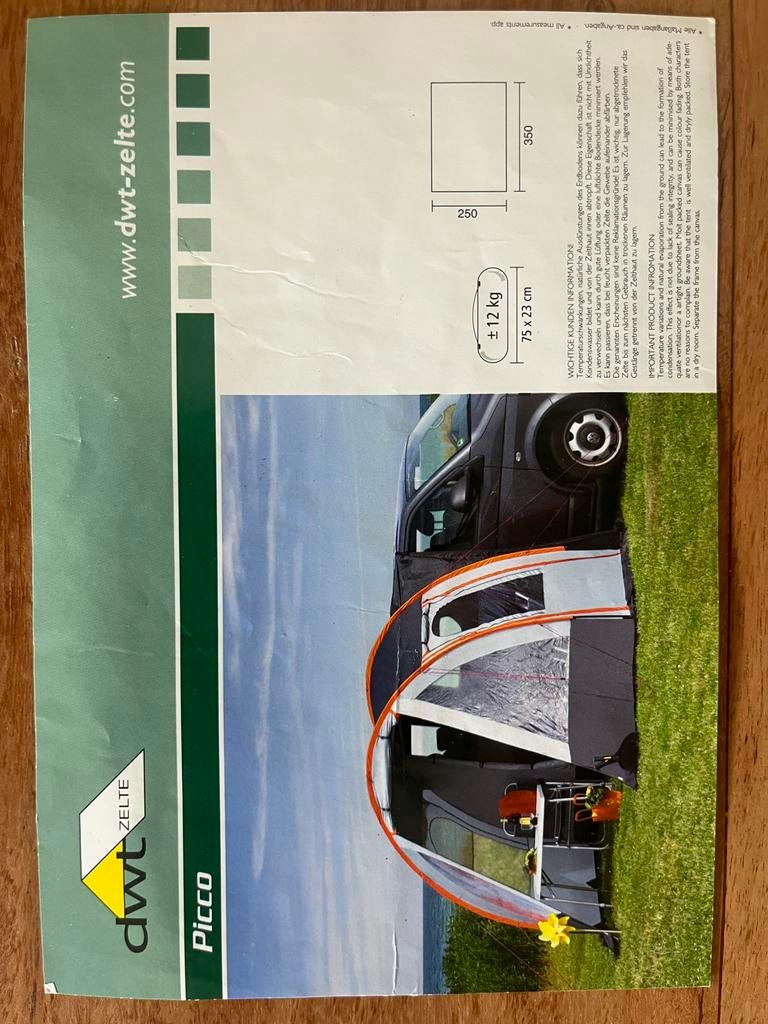 DWT Picco Bustent, Ophalen, Zo goed als nieuw, Tot en met 2