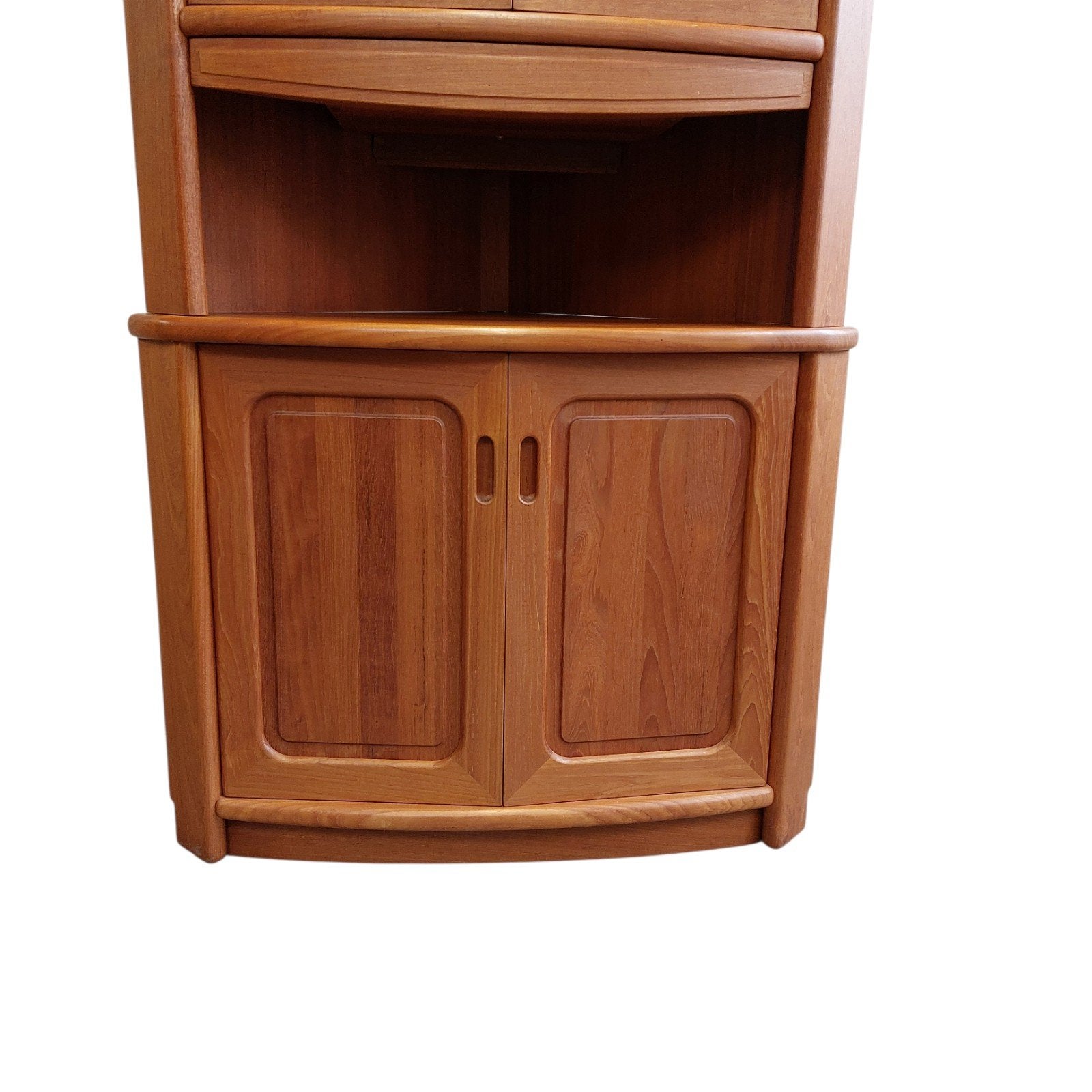 Vintage deense hoekkast, hoek vitrine met verlichting, Huis en Inrichting, Ophalen, Gebruikt, Onbekend, Onbekend