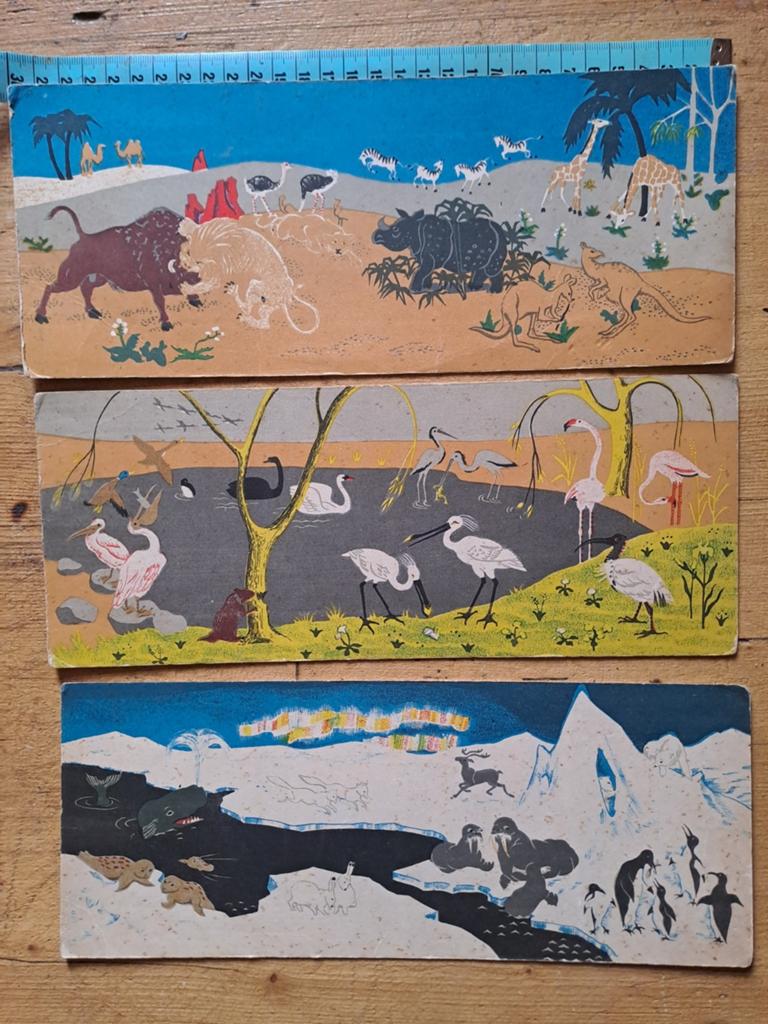 Dierenspel jaren '40-50 met 6 speelkaarten en 48 kaartjes, Antiek en Kunst, Antiek | Speelgoed, Ophalen of Verzenden