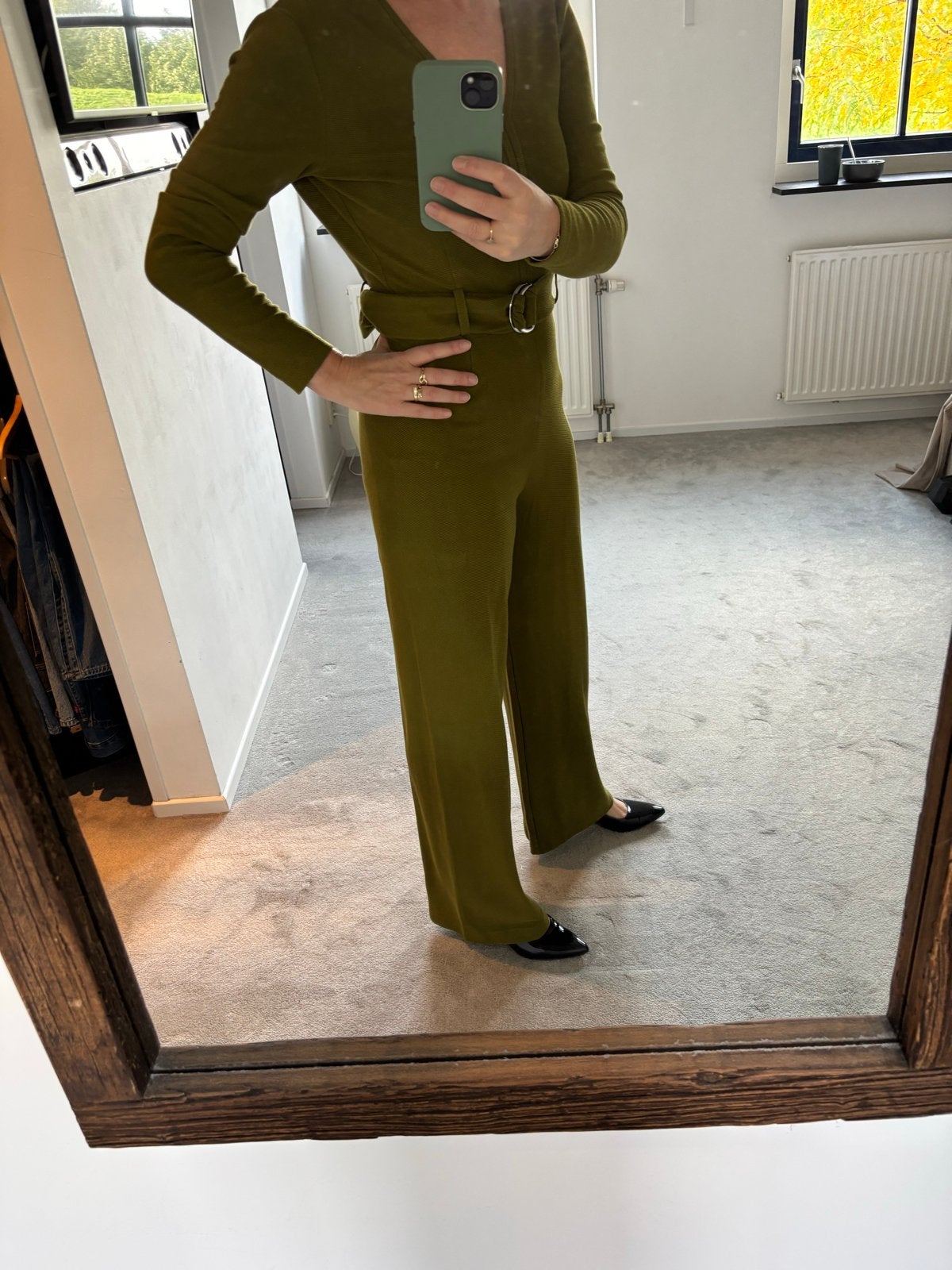 Vanilia Groene Ribgebreide Jumpsuit Maat 36 (S), Kleding | Dames, Ophalen of Verzenden, Zo goed als nieuw, Maat 36 (S), Groen