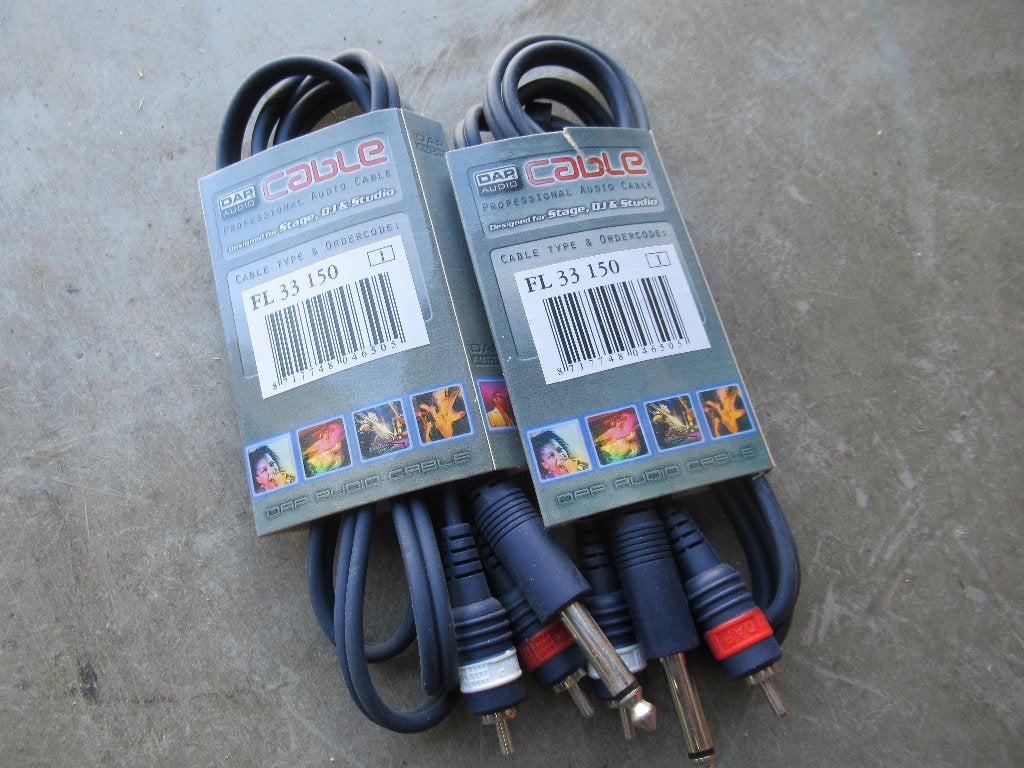 3139 ; verloopkabel ; dap 1x mono jack naar 2x rca-tulp, Nieuw, Ophalen of Verzenden, Minder dan 2 meter, Overige kabels