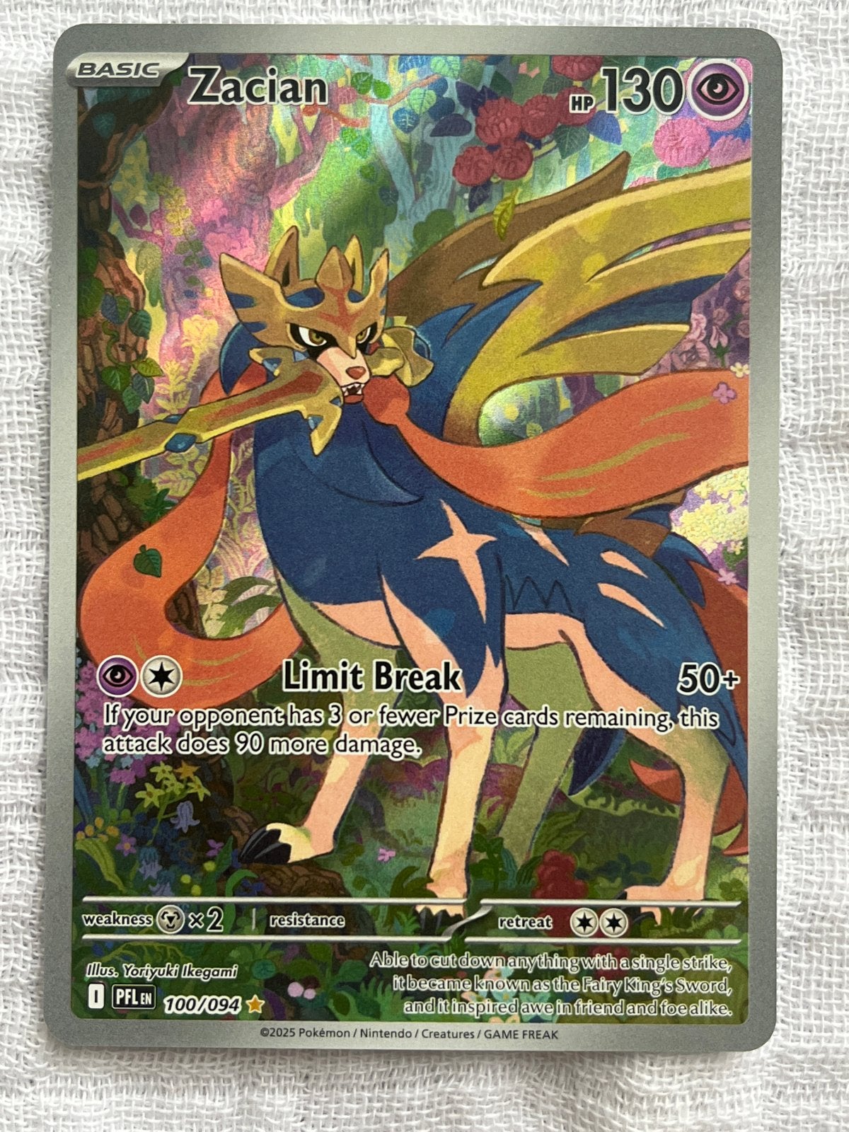 Zacian 100/094 PFL, Ophalen of Verzenden, Zo goed als nieuw, Losse kaart