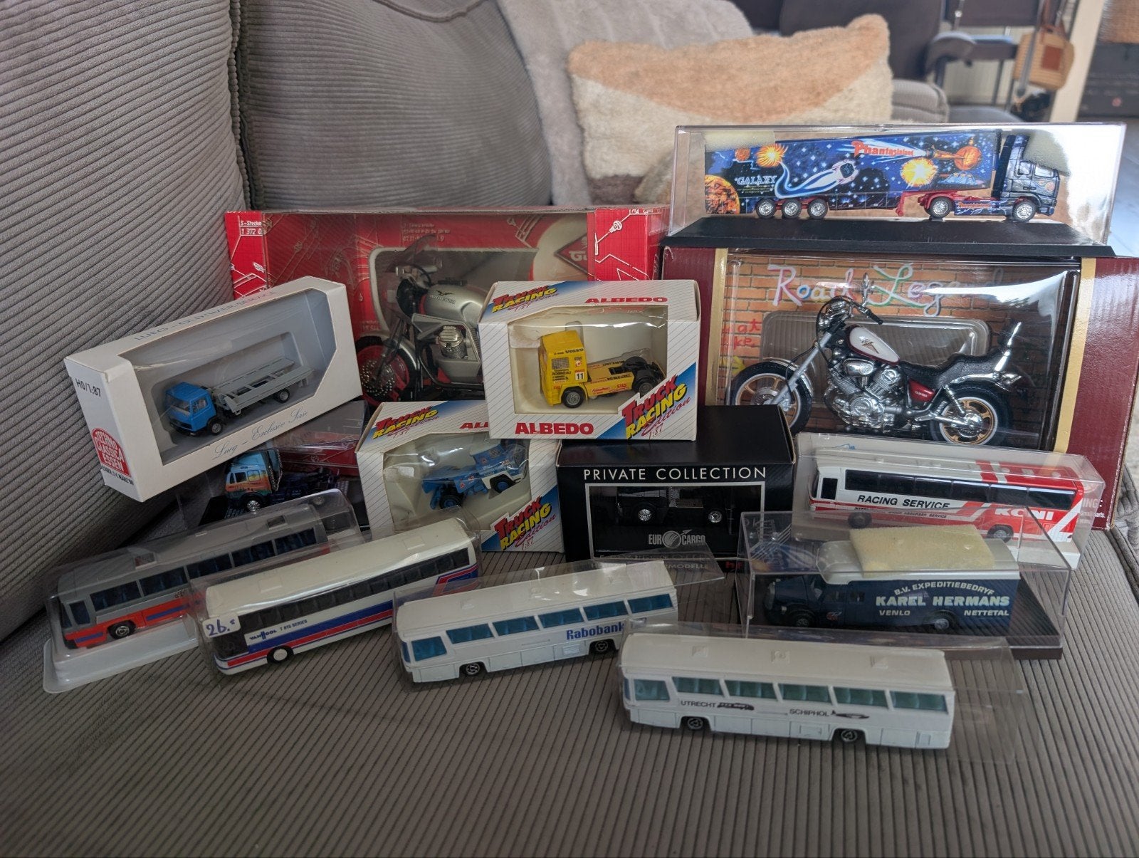 Partij modelauto’s, vrachtwagens, touringcars en motor – etc, Ophalen of Verzenden, Bus of Vrachtwagen