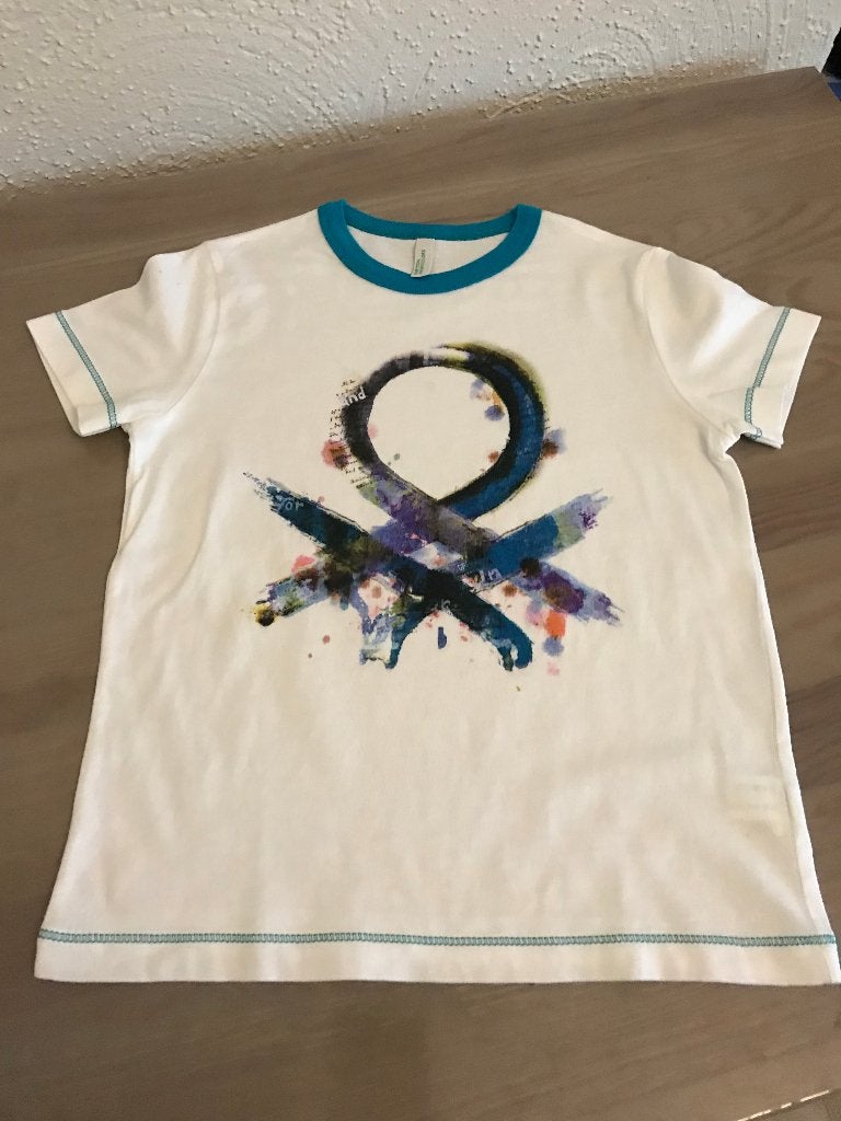 Shirt Benetton maat 110, Kinderen en Baby's, Kinderkleding | Maat 110, Ophalen, Jongen of Meisje, Zo goed als nieuw, Shirt of Longsleeve