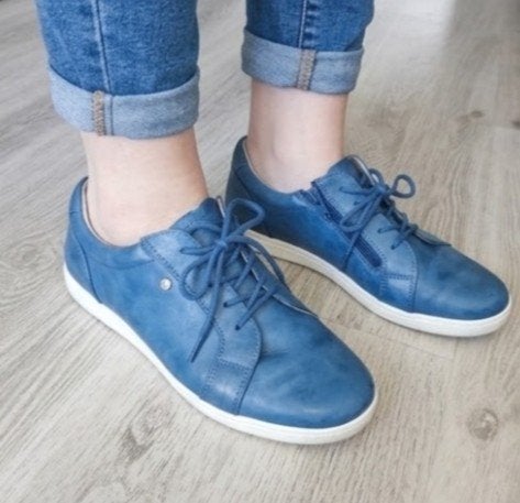 Wolky blauwe leren sneakers - Maat 41 - Zo goed als nieuw, Wolky, Blauw, Ophalen of Verzenden, Sneakers of Gympen