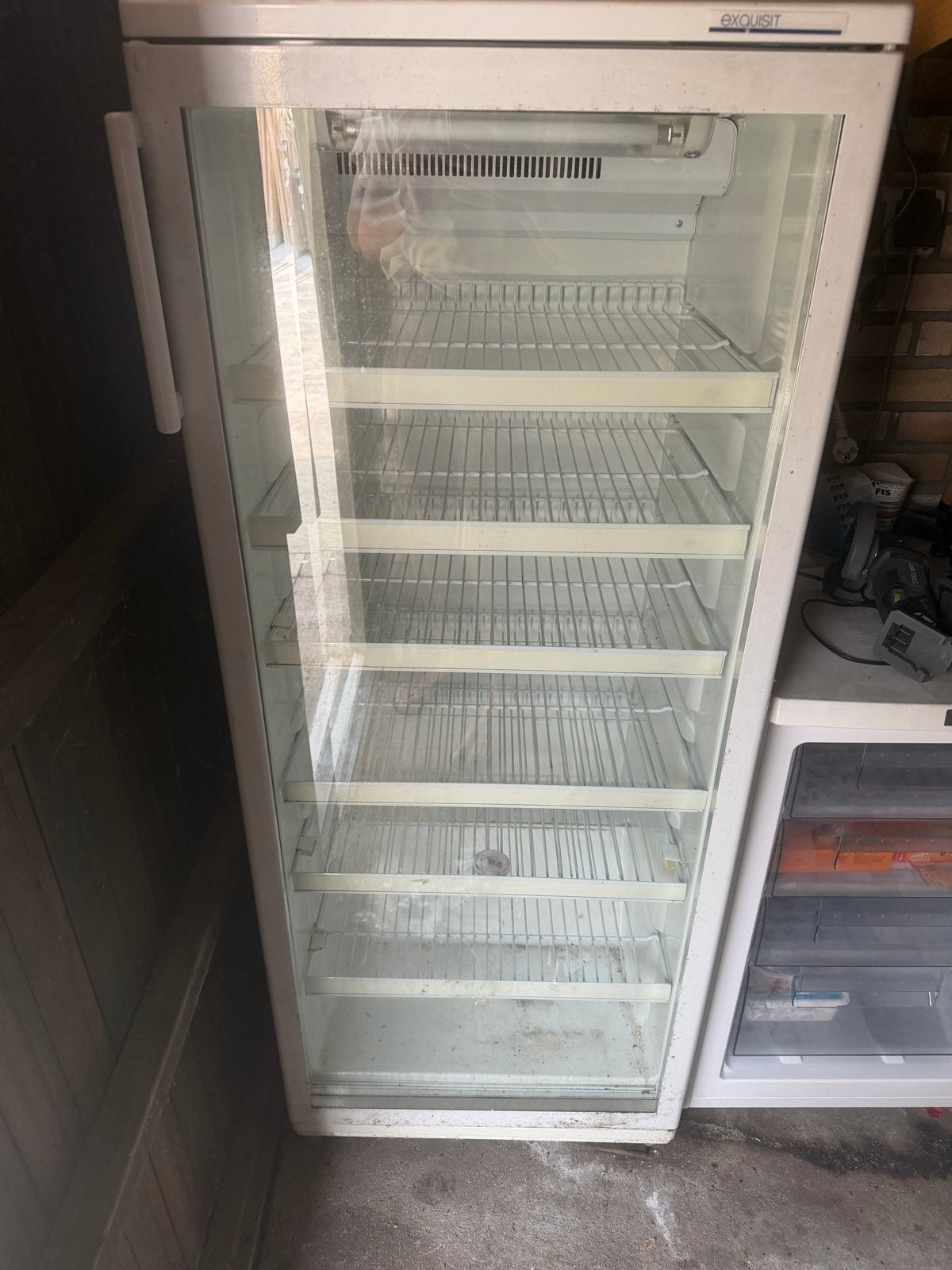 Exquisit Koelkast met glazen deur, Witgoed en Apparatuur, Koelkasten en IJskasten, Ophalen, 200 liter of meer, 60 cm of meer, 160 cm of meer