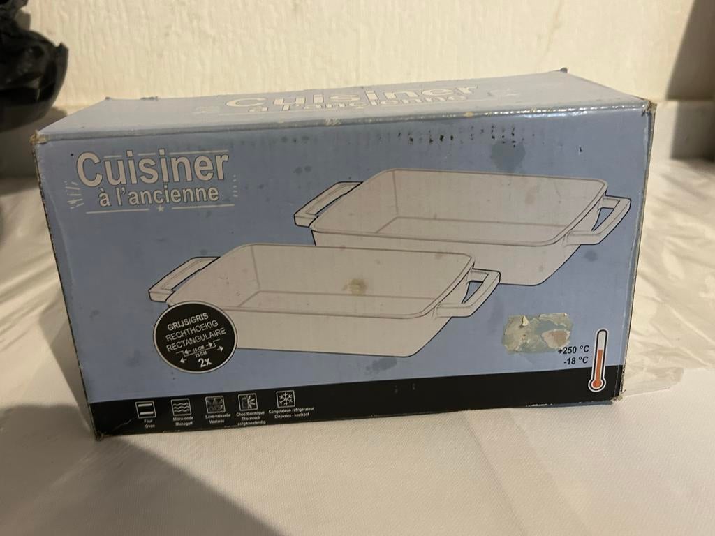 2 stuks Ovenschalen Rechthoekige 23 x 13 x 5 cm, Overige typen, Nieuw, Ophalen of Verzenden, Steen/keramiek