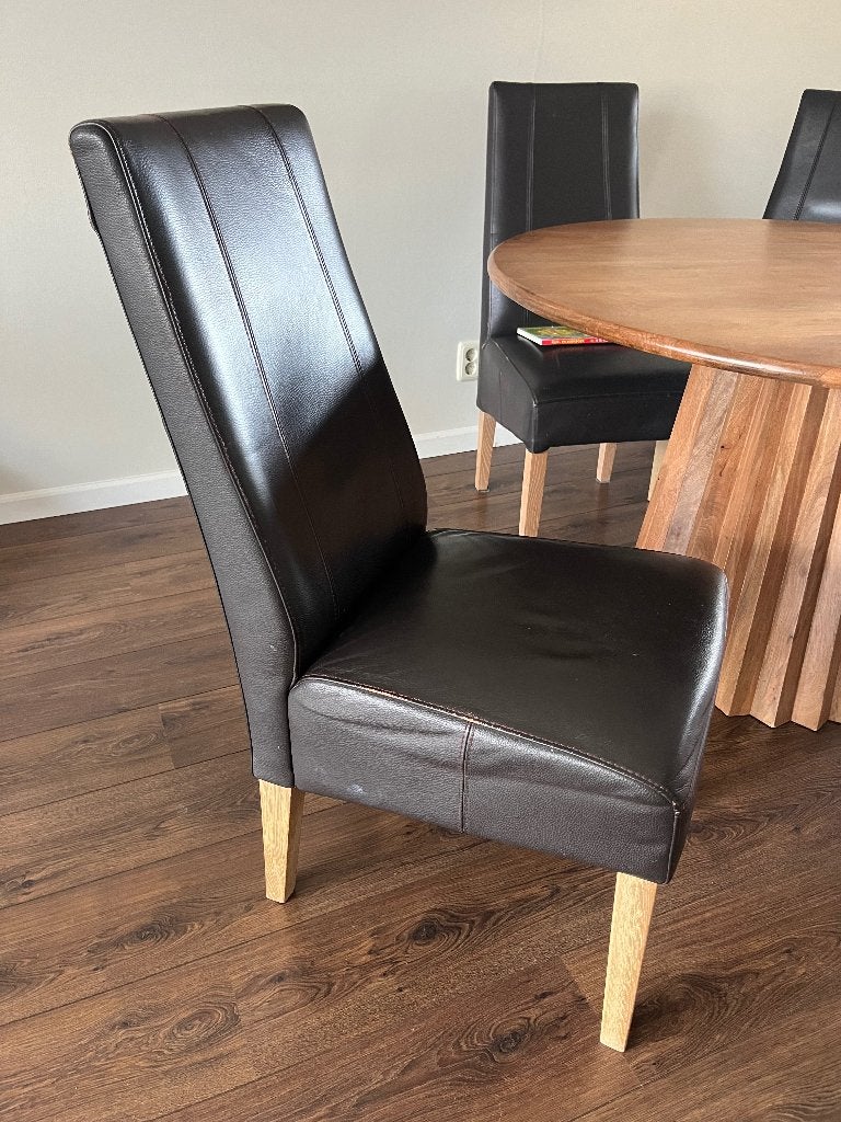 Eetkamer stoelen, Huis en Inrichting, Stoelen, Ophalen, Gebruikt, Leer, Leer