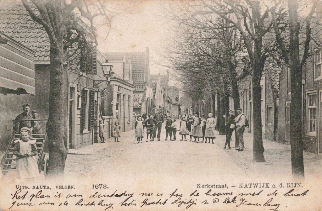 Katwijk a.d. Rijn Kerkstraat met Postkantoor B3365, Ophalen, Voor 1920, Gelopen, Zuid-Holland