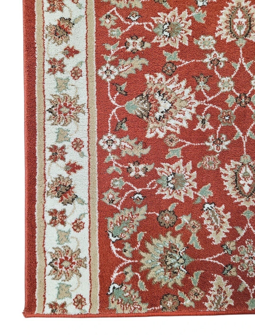 Vintage Perzisch wol vloerkleed floral orange 80x150cm, Klassiek, Bloemmotief, 100 tot 150 cm, Www.hypepopup.nl, Zo goed als nieuw
