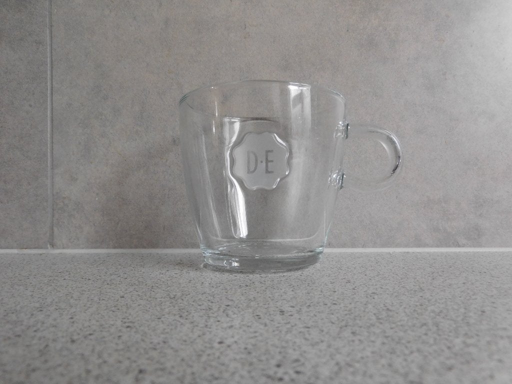 Glas 9x8,5 cm. Zegel Douwe Egberts, Verzamelen, Ophalen of Verzenden, Zo goed als nieuw, Overige typen