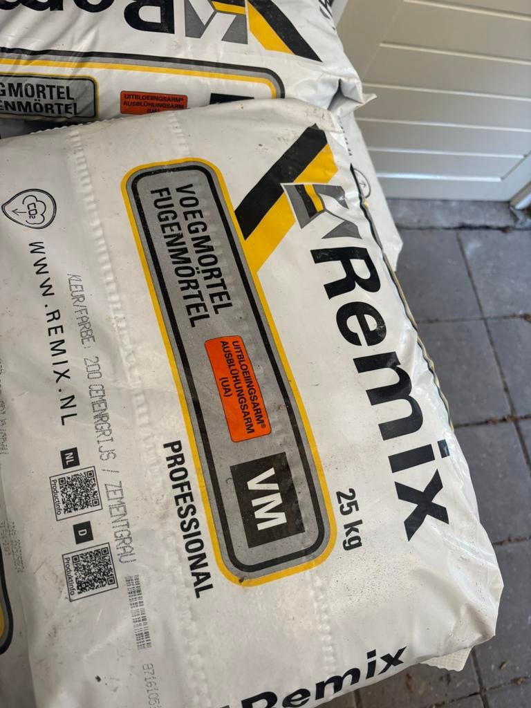 Remix cementgrijs voegmortel 25 KG, Ophalen of Verzenden, Nieuw, Bakstenen
