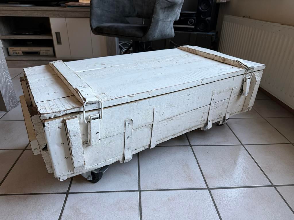 Legerkist salontafel, Huis en Inrichting, Woonaccessoires | Kisten, Ophalen, 100 tot 150 cm, Zo goed als nieuw, Minder dan 50 cm