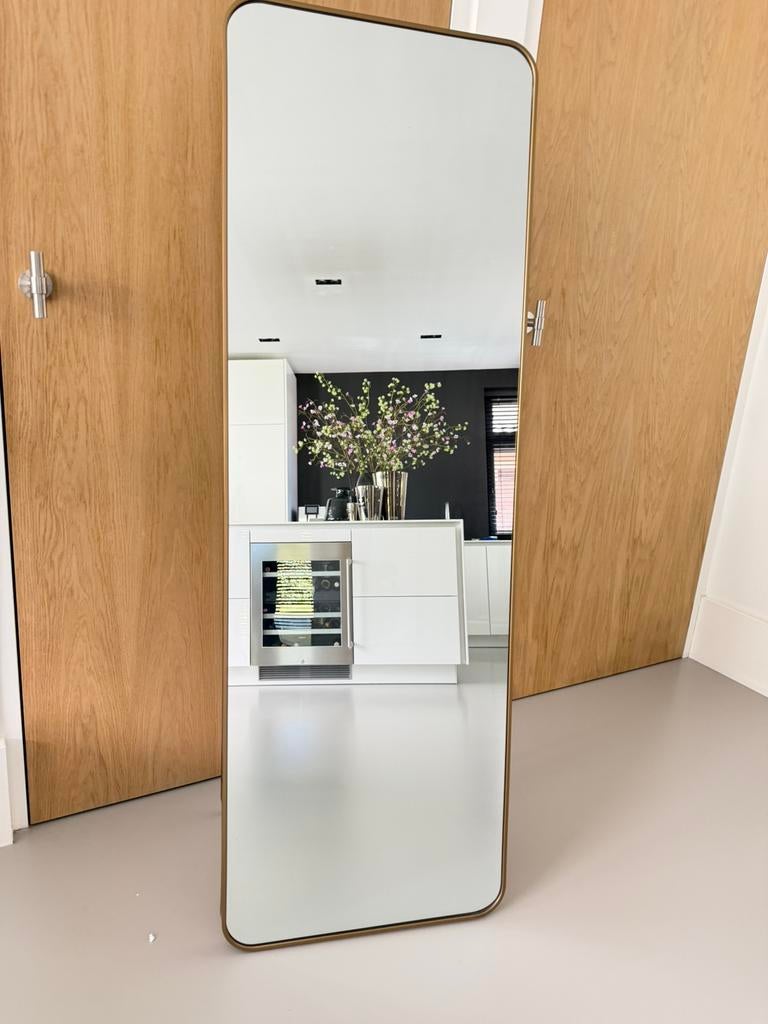 Nieuwe bronzen spiegel 150x50 cm - staand of hangend, Huis en Inrichting, Woonaccessoires | Spiegels, Ophalen, Nieuw, 150 tot 200 cm