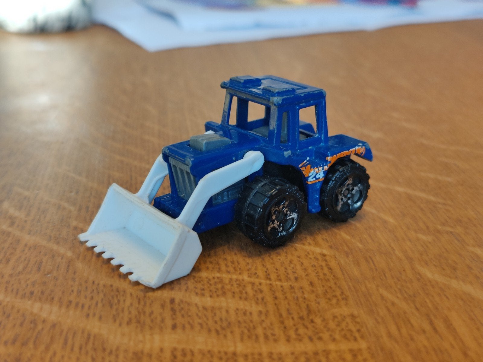 Matchbox Tractor Shovel BLAUW, Ophalen, Zo goed als nieuw