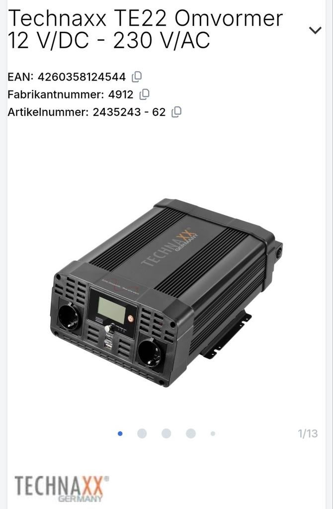 Omvormer 12V naar 230V 2000W, Ophalen, Nieuw