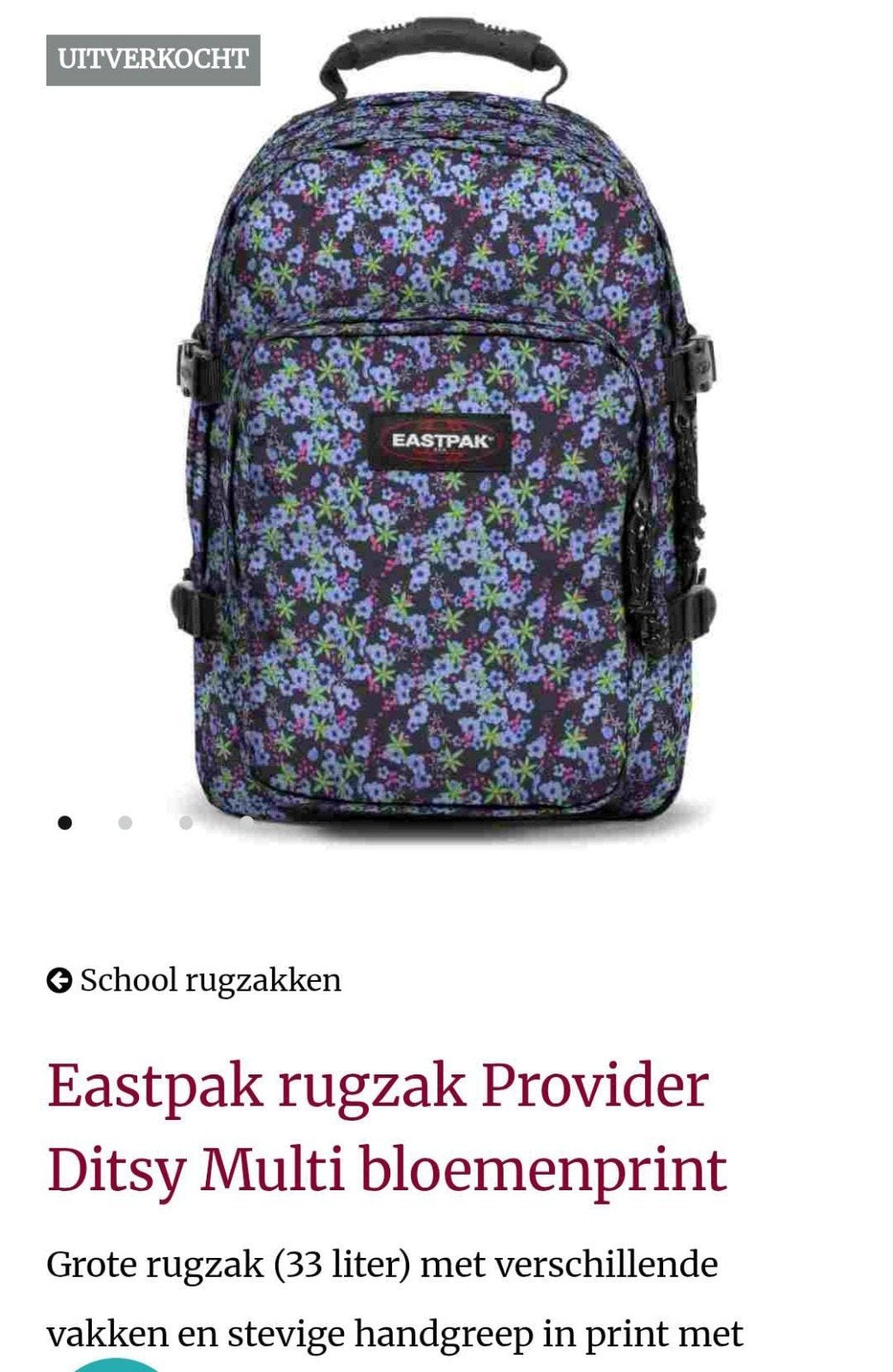 Eastpak rugzak multi bloemenprint, Ophalen, Rugtas, 40 tot 50 cm, Gebruikt