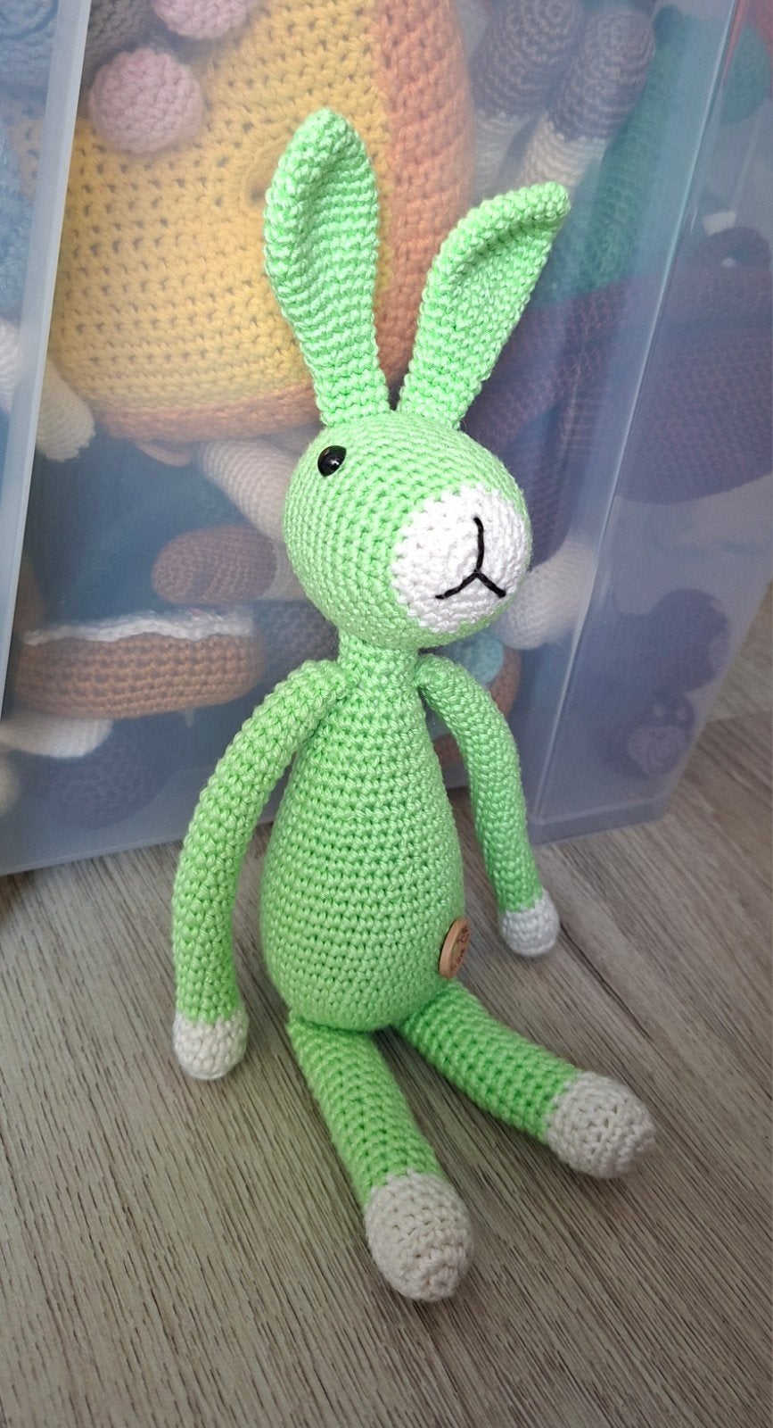 Gehaakt konijn - Groen knuffel konijntje, Groen, Handgemaakt, Ophalen of Verzenden, Konijn