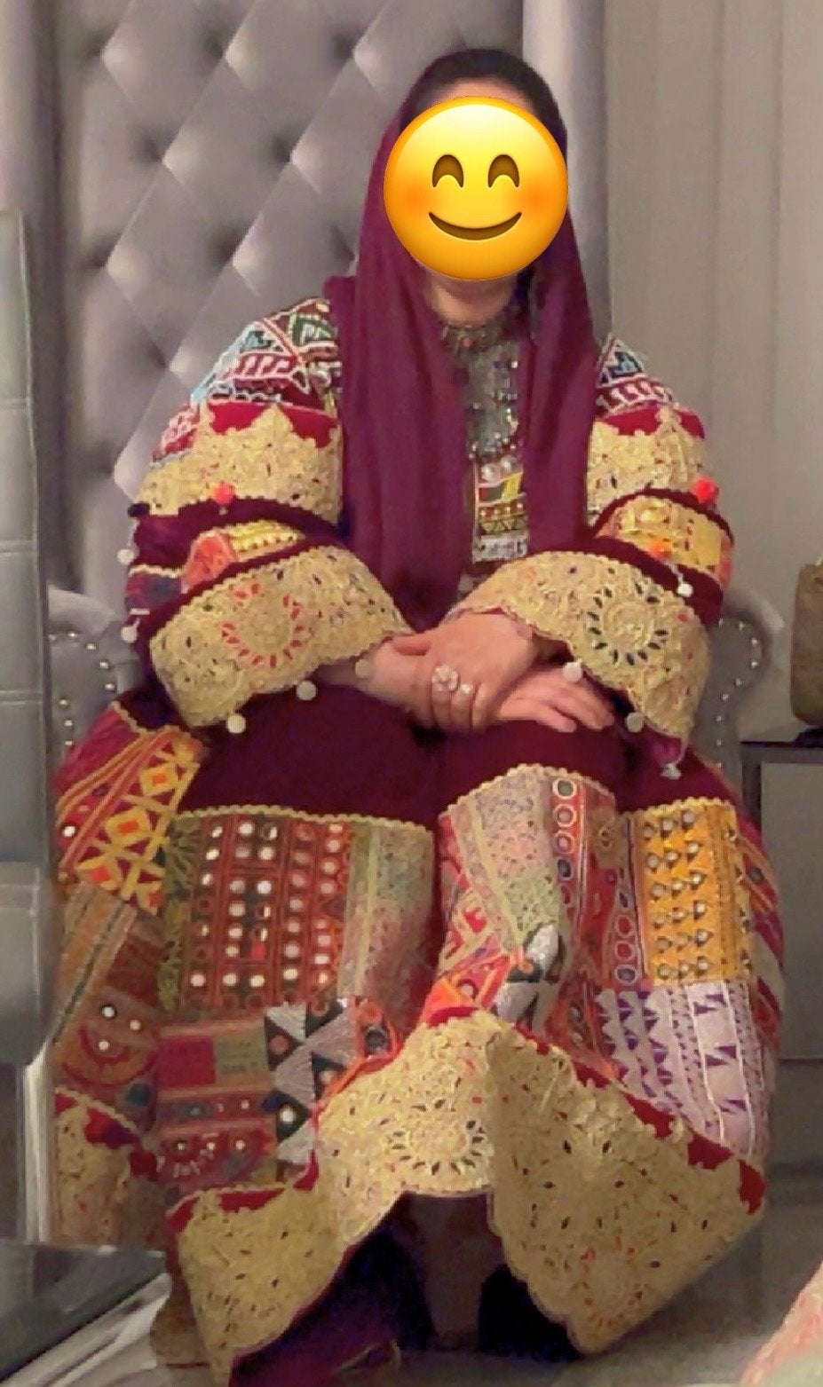 Traditionele Afghaanse jurk - Handgemaakt, Overige typen, Zo goed als nieuw, Rood, Ophalen